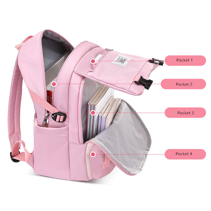 Backpacks Fengdong high school bags for girls student many pockets waterproof school backpack teenage girl high quality campus backpack 230803