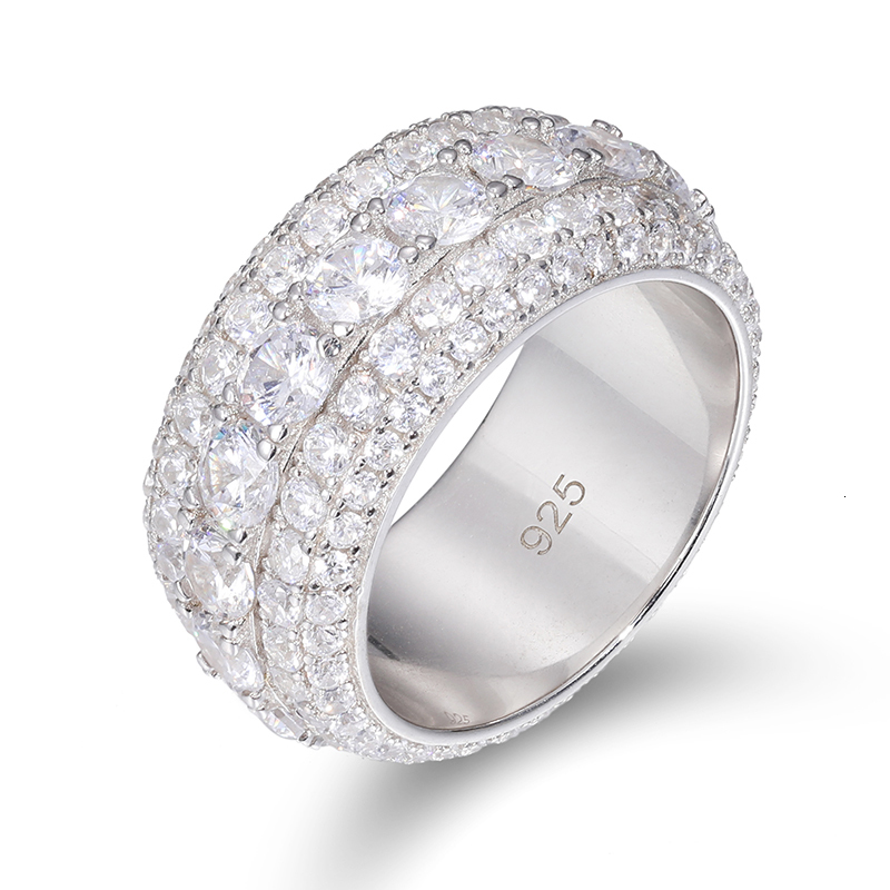 Wedding Rings Fine Jewelry VVS1 With Certificate For Men Hip Hop Pave Setting S925 Sterling Silver 230804