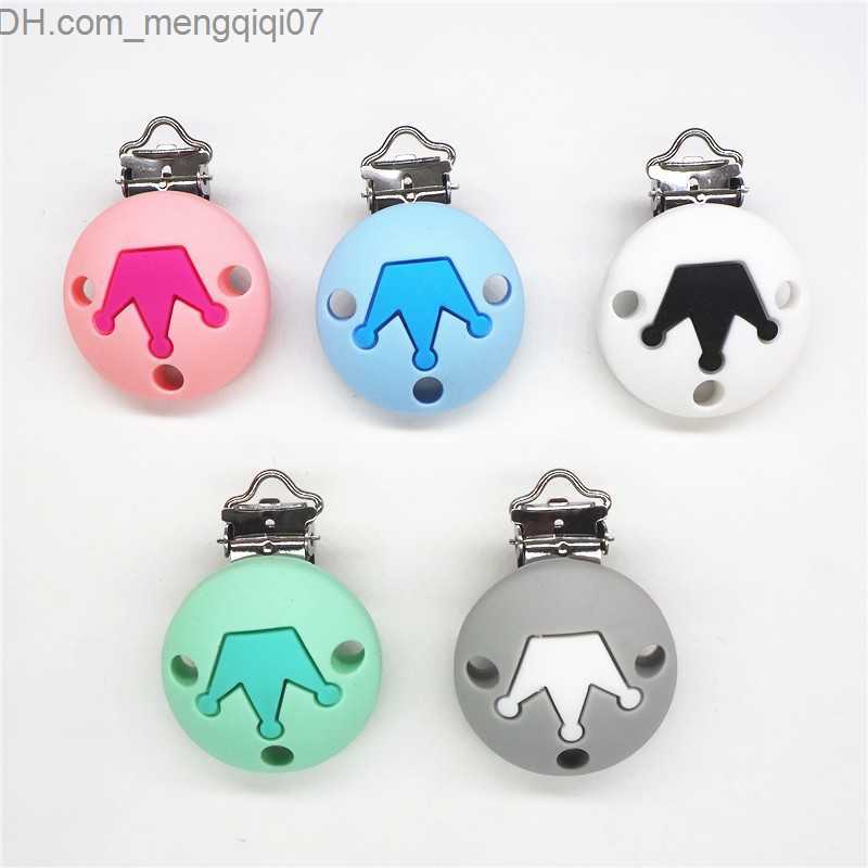 Pacifier Holders Clips# Chenkai 10 piece silicone center star crown dental clip DIY baby pacifier denture chain bracket soft toy clip Z230804