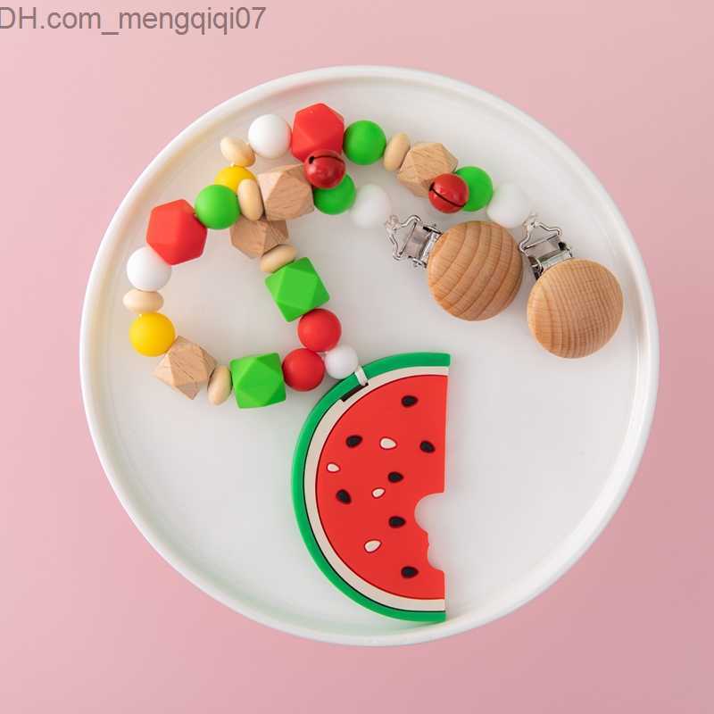 Pacifier Holders Clips# Baby stroller toy watermelon crib pendant Rattlesnake toy making music pacifier clip baby teeth baby sensor Rattlesnake Z23080