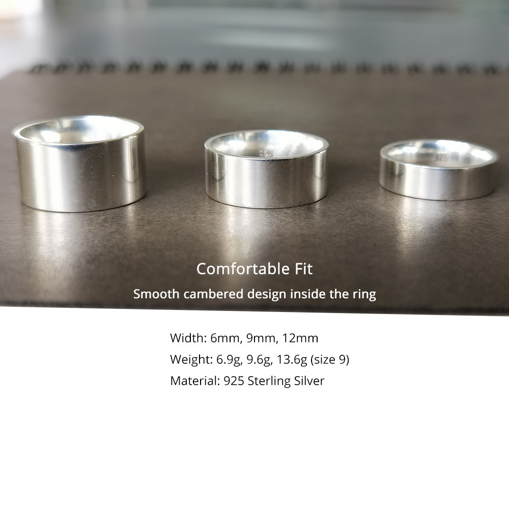 Wedding Rings Real 925 Sterling Silver for Men Women Couple of Lovers Simple Plain Comfortable Fits Band 230804