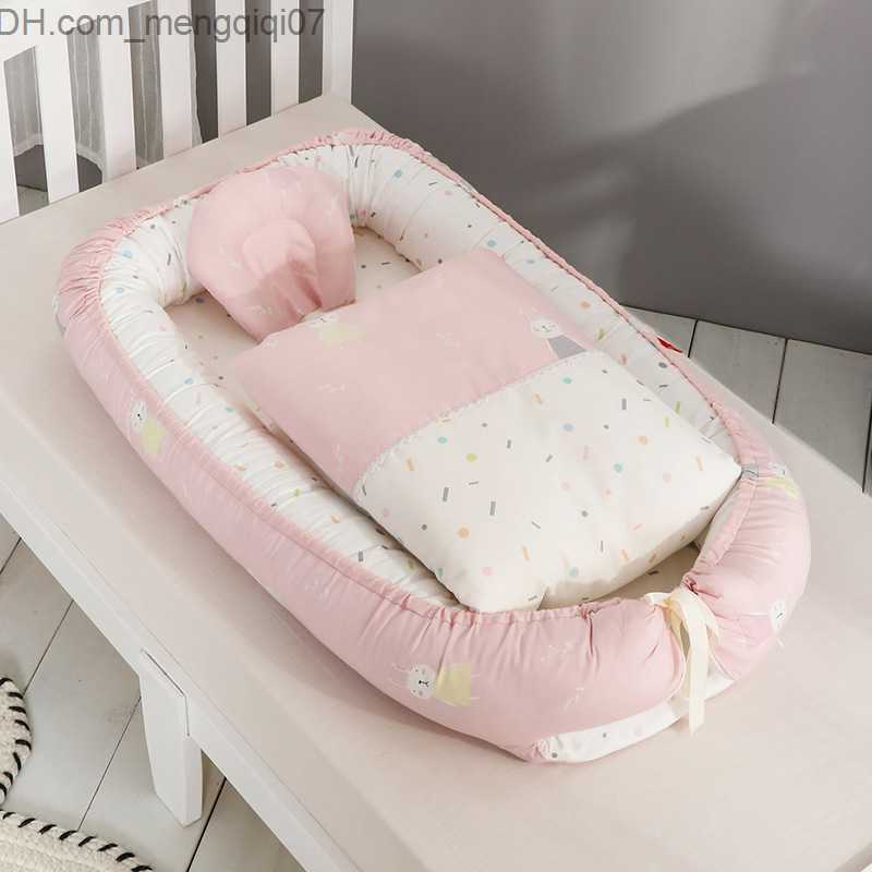 Bassinets Cradles Sleeping Nest Girl Bassnet Bed Fence Baby Cradle Bed Fence Baby Bed with Pillow Winter Baby Bed Z230804