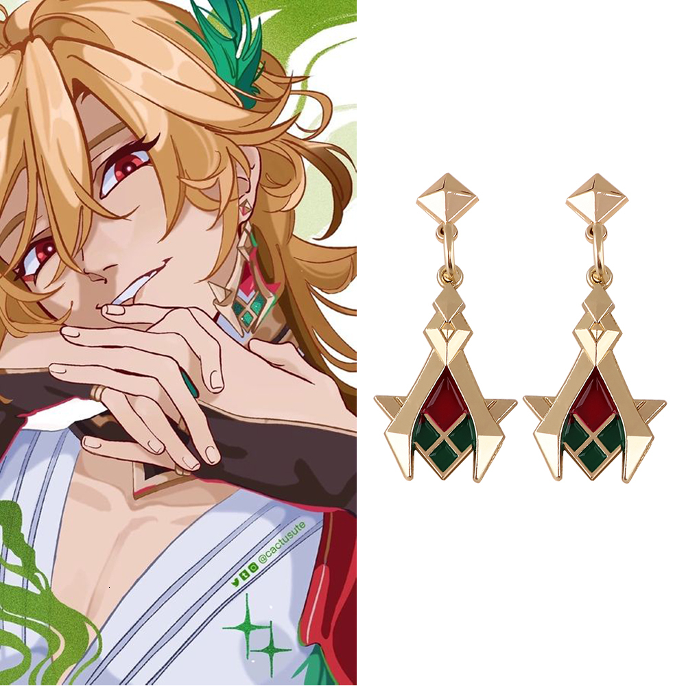 Dangle Chandelier Game Genshin Impact Sumeru Kaveh Eardrops Earrings Stud for Woman Anime Cosplay Props Jewelry Accessories Gifts 230804