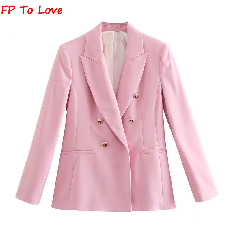 Women's Jackets PF To Love Woman Casual Blazers Pink White FW Autumn Spring Street Stylish Arrivals Straight Button Solid Outerwear 230803