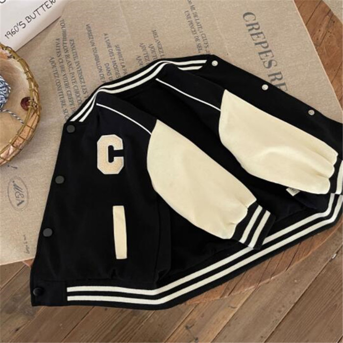 Spring Autumn Kids Boys Jackets Casual Baseball Clothes Fashion Letter Color Matching Coat Children's Outwear Overcoat