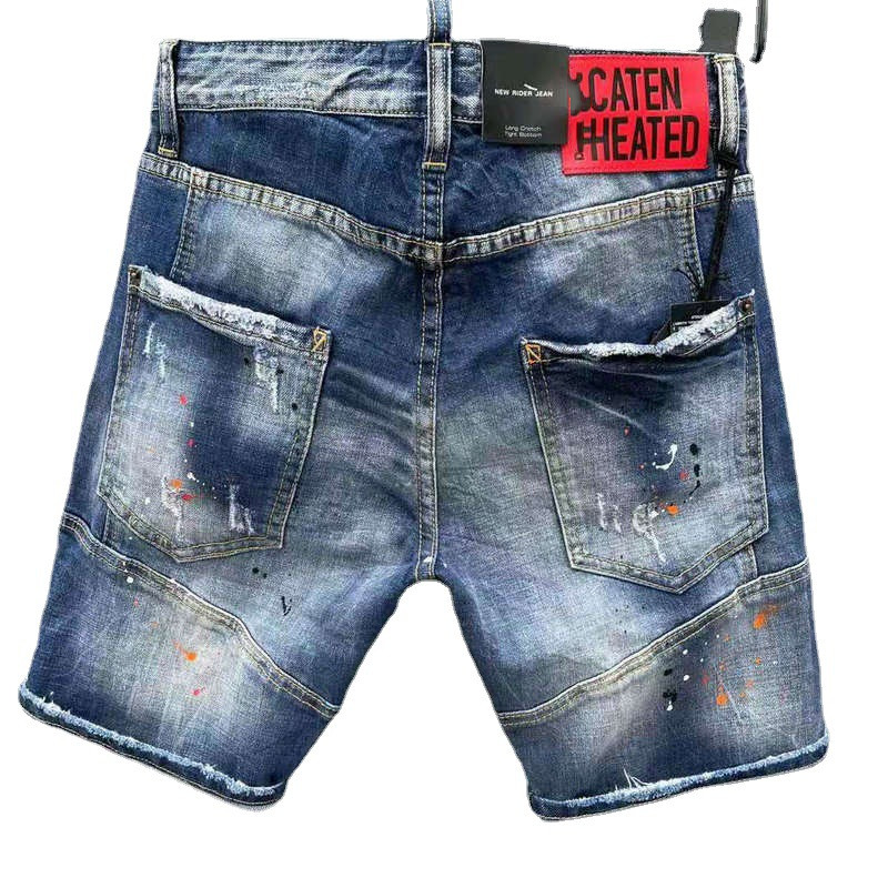Men's Jeans Checkered fabric, rugged zipper, original button men's pants