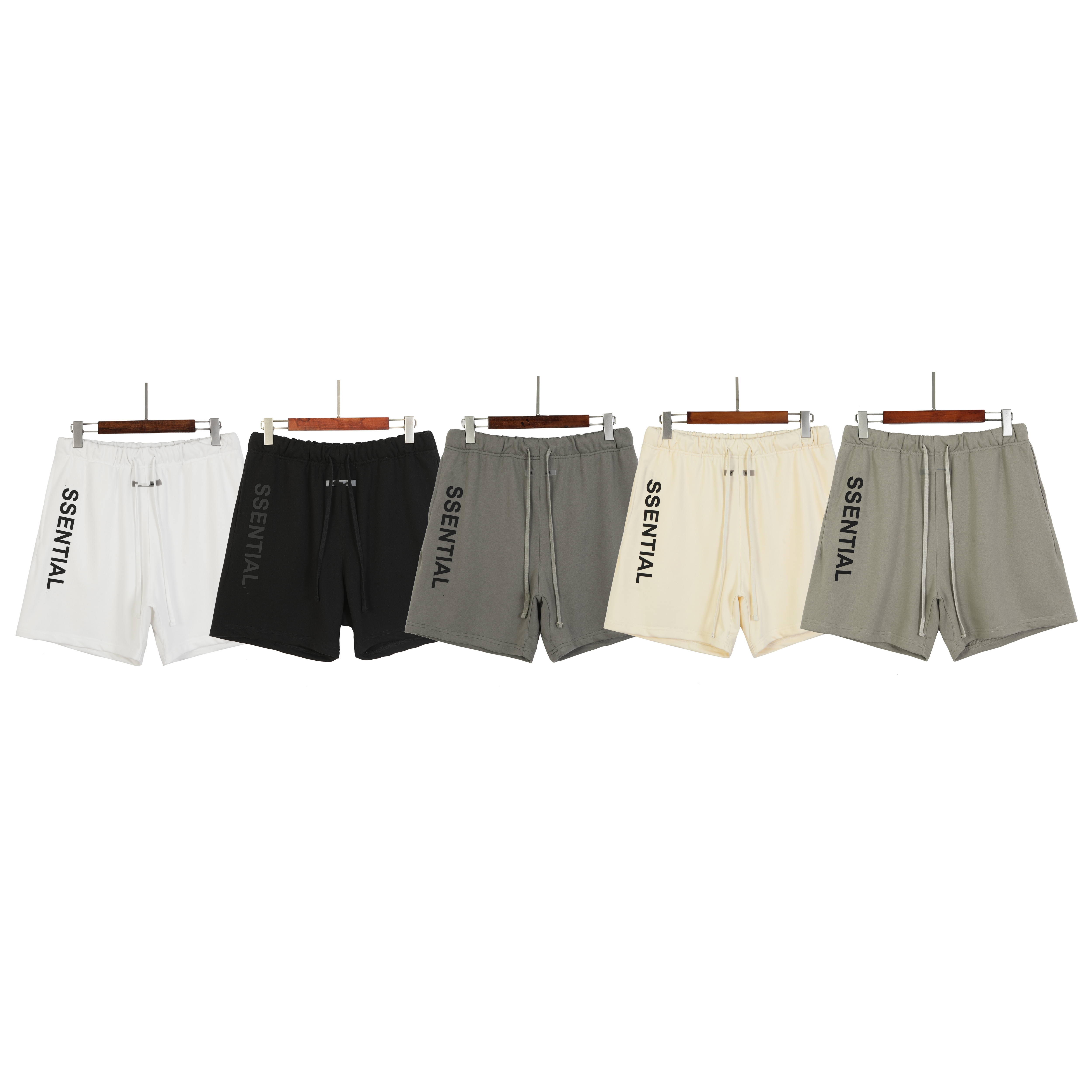Designer of 2023 Ess Double Thread Letter Embossed Printed Terry Shorts. Trend. Black, white, camel, apricot, charcoal gray S-XL