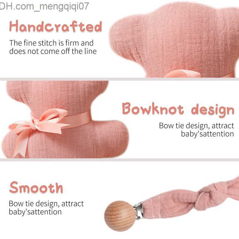Pacifier Holders Clips# 1 set of cute bear stuffed Stuffed toy baby cotton pacifier chain silicone pacifier baby birthday gift decal care accessories 