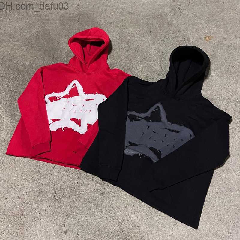 Men's Hoodies Sweatshirts 2023 New Harajuku Hip Hop foam Pattern Loose Hoodie Full Matching Long Sleeve Pull up Sweatshirt Super Dalian Hoodie Z2