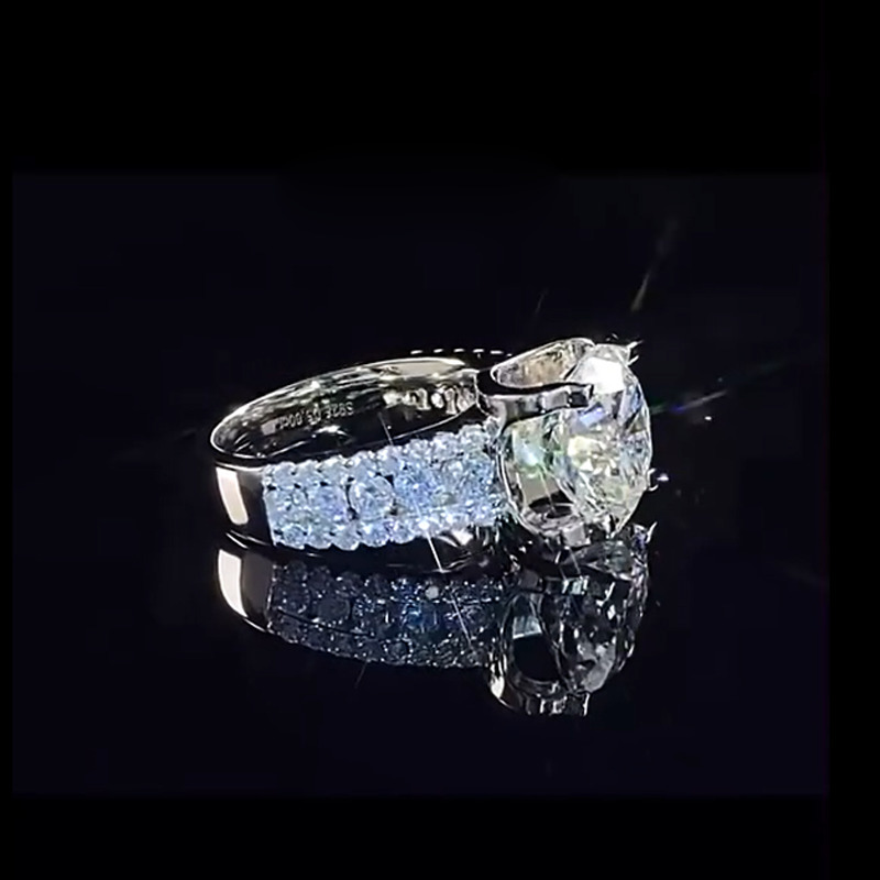 Wedding Rings Real 2 Carat 8mm Ring For Women 925 Sterling Silver Band D Color VVS Diamond Engagement Fine Jewelry With Gra 230804