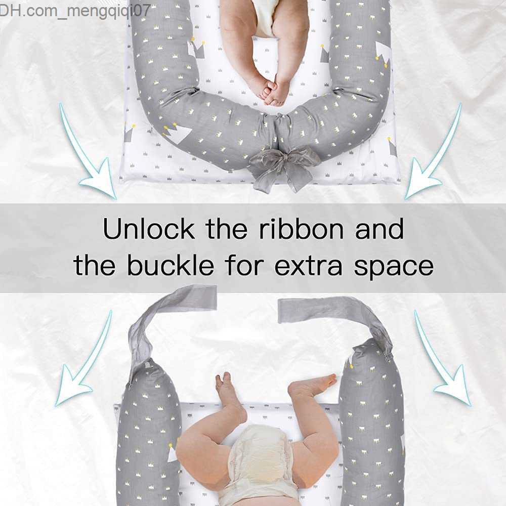 Bassinets Cradles Baby Nest Baby Bed Portable Lounge Bassnet Bumper Sleep with Pillow Cushion Cotton Baby Bed Travel Cradle Neonatal Baby Bed Z230804