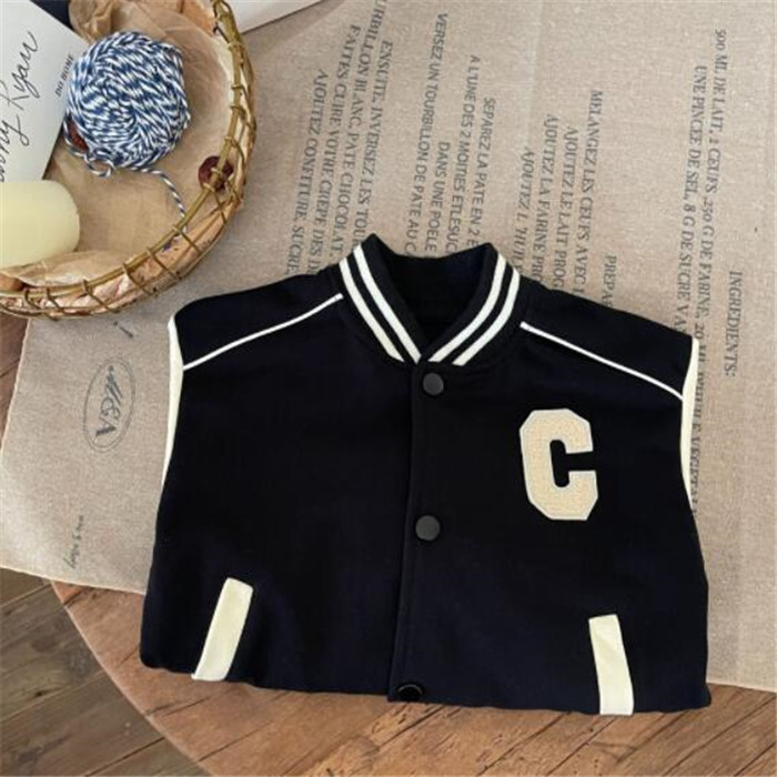 Spring Autumn Kids Boys Jackets Casual Baseball Clothes Fashion Letter Color Matching Coat Children's Outwear Overcoat