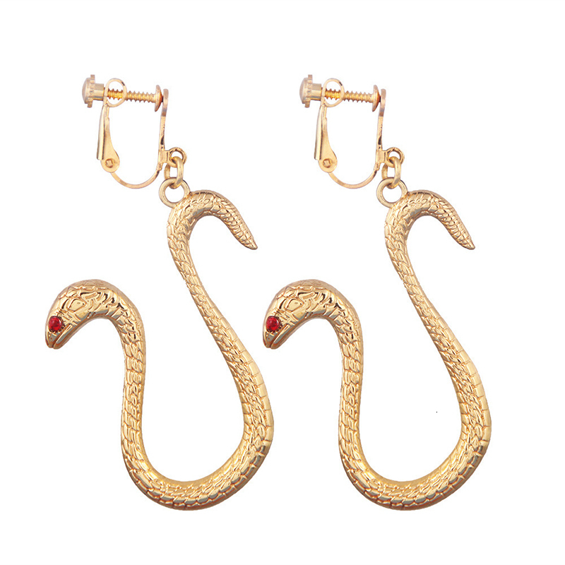 Dangle Chandelier Anime Boa Hancock Earrings Cosplay Snake Eardrop Women Ear Clip Hook Jewelry Accessories Prop 230804