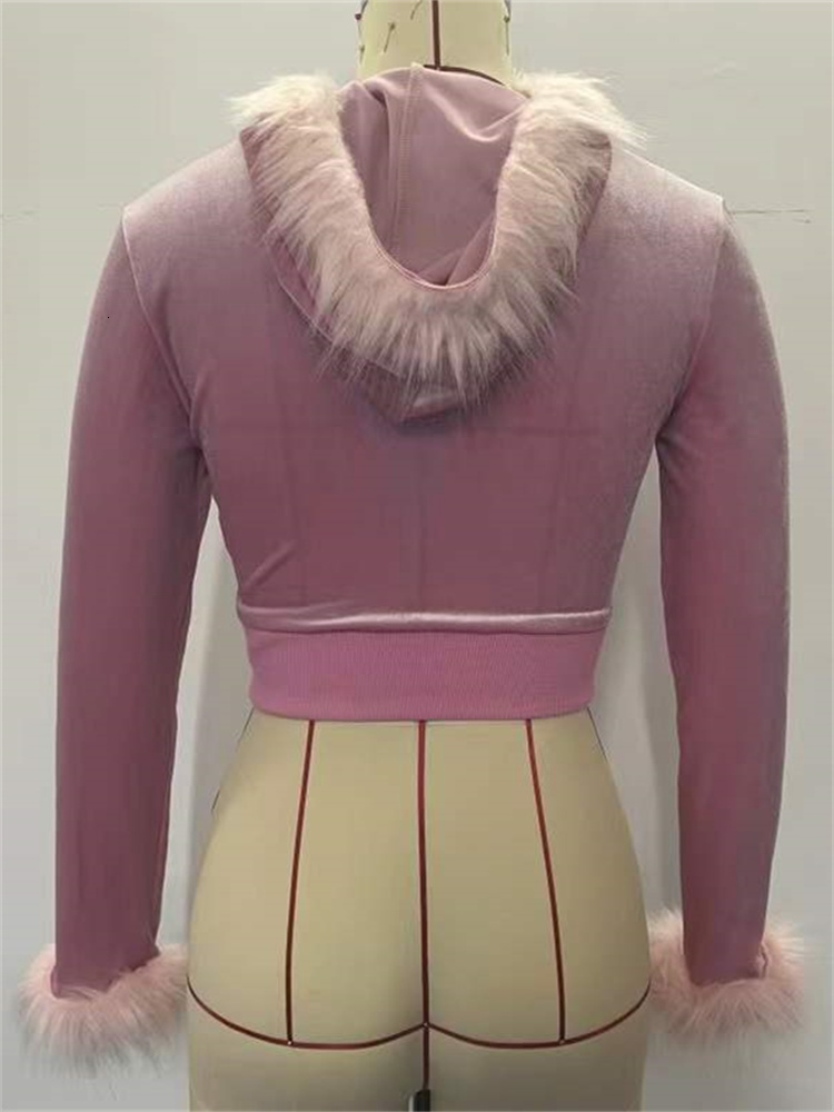 Women's Jackets Fall Outfits Jacket For Women Pink Fashion Zipper Jackets Patchwork feather Jackets Coats Long Sleeve Slim Crop Top Fashion 23080