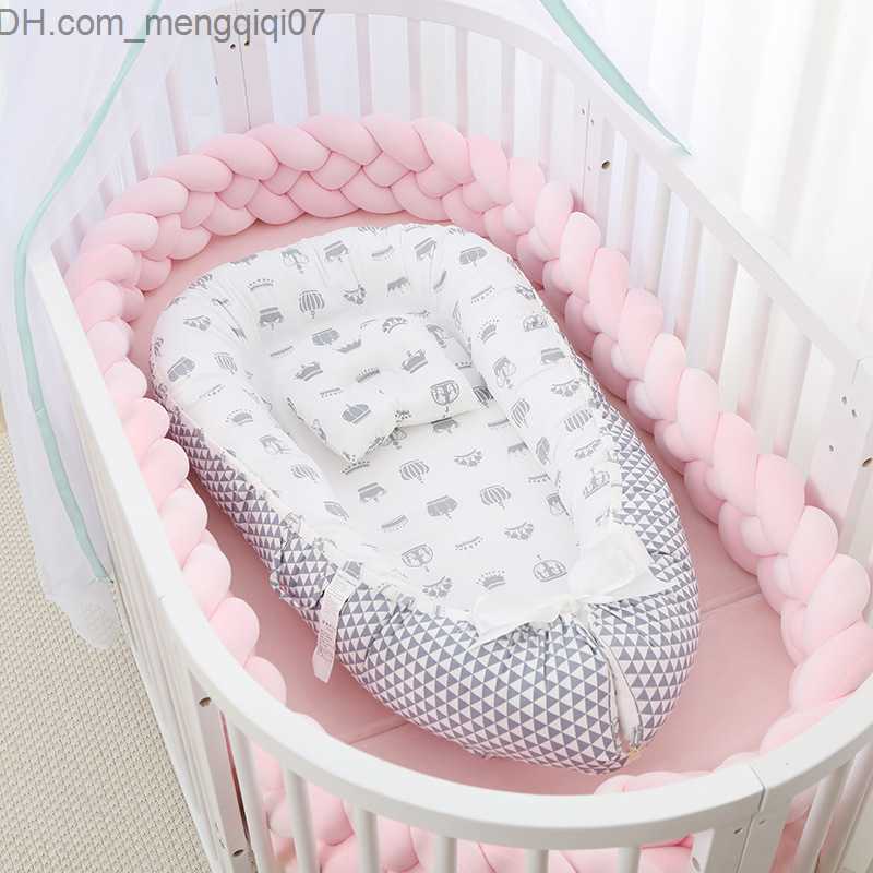 Bassinets Cradles Baby Cradle Lounge with Pillows Baby Nest Bed Used for Travel Cotton Basket Bass Mats Z230804