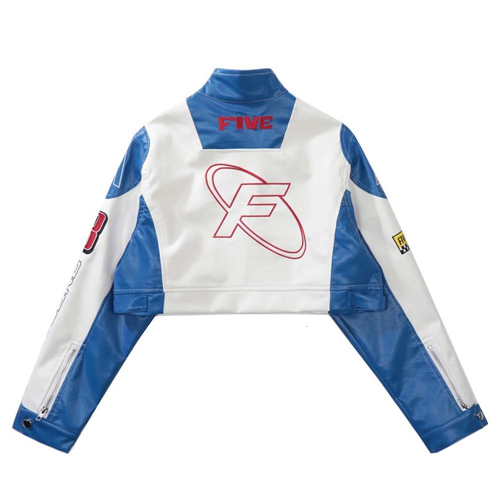 Women's Jackets Womens Short PU Jacket Patchwork Motorcycle Pink Leather Jackets Spring Autumn Outerwear Streetwear Harajuku Y2k Coat Female 2308