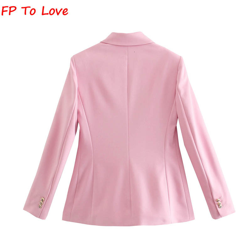Women's Jackets PF To Love Woman Casual Blazers Pink White FW Autumn Spring Street Stylish Arrivals Straight Button Solid Outerwear 230803