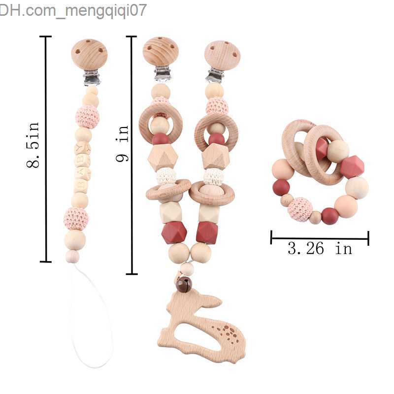 Pacifier Holders Clips# Baby toys wooden pacifier clip chain type Plum clip mobile Plum clip personalized name mouse cart toy bed bell surrounding Z23