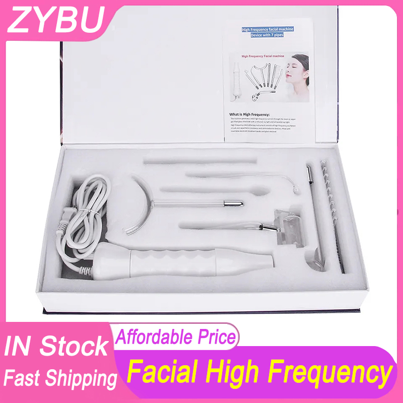 High Frequency Facial Beauty Machines Skin Rejuvenation Spot Removal Wrinkles Firming 7 Electrodes Glass Tubes Face Body Hair Care Electro Therapy Arg