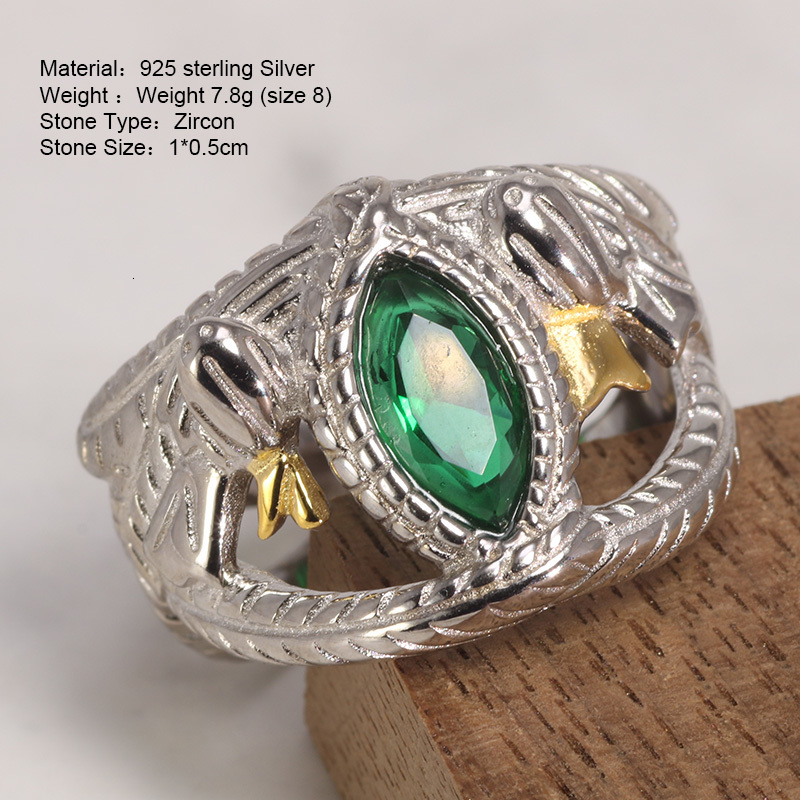 Wedding Rings Real 925 Sterling Silver Aragorn of Barahir LOTR Ring For Men Movie Fan Jewelry 230804