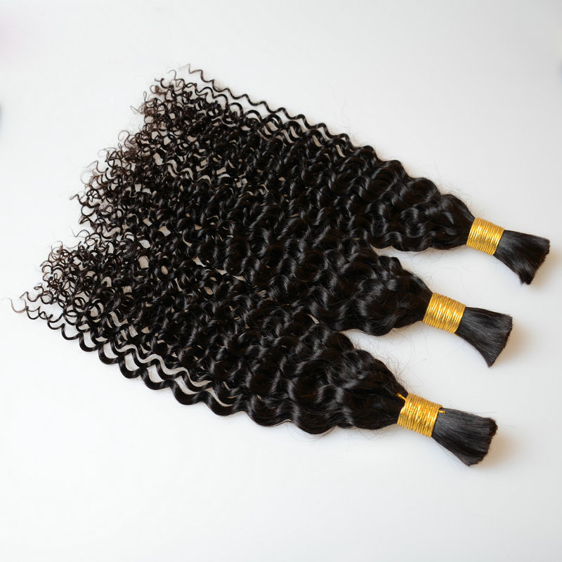 Yirubeauty Brazilian Human Hair Bulks Kinky Curly 8-30inch Natural Color Peruvian Indian Hair Products