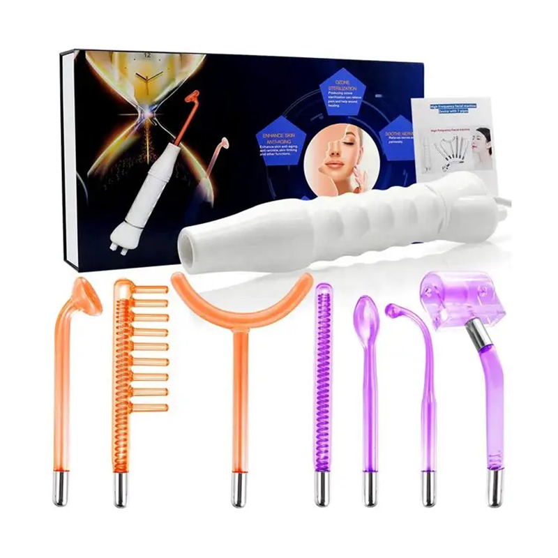 Portable Beauty Infrared Device High Frequency Facial Machine Skin Spot Acne Remover Skin Rejuvenation Electrotherapy 7 Electrodes Glass Tubes