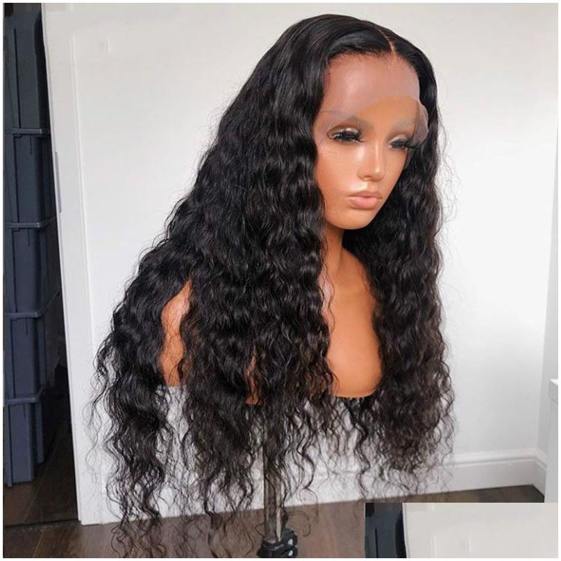 Lace Wigs Loose Curl 250 Density 13X6 Front Human Hair 360 Frontal Wig Brazilian Remy Water Wave 30 Inch Fl You May Drop Delivery Prod Dhnlq