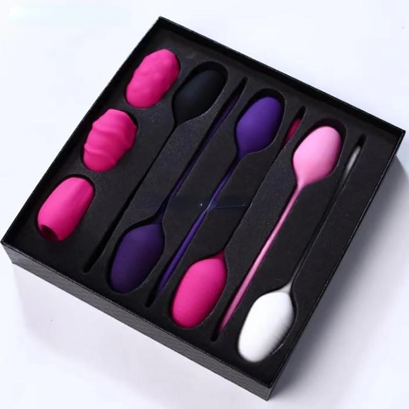 EggsBullets Smart Kegel Ball Vaginal Dumbbells Full Silicone Pussy Vagina Tighten Exercise Balls Set For Women Lady 230804