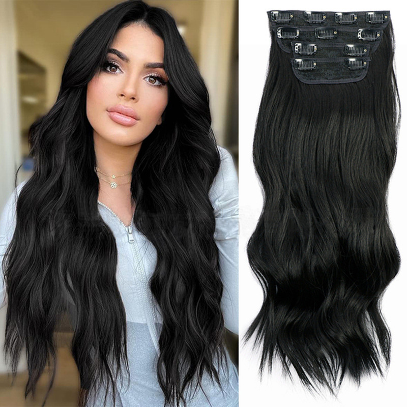 Synthetic Hair Clip In Hair Extensions Body Wave Mechanism Clips On 1B# 99J P85/613# 6A#
