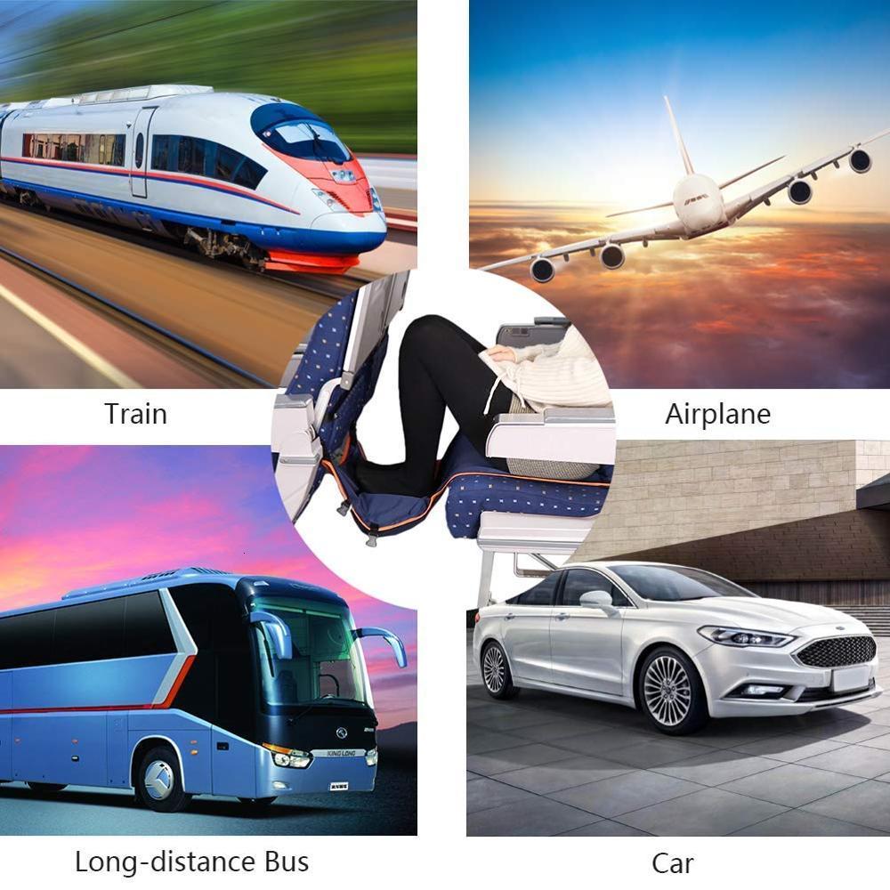 Hammocks Adjustable Footrest Hammock with Inflatable Pillow Seat Cover for Planes Trains Buses 230804