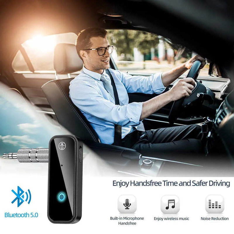 New Bluetooth 5.0 Transmitter Receiver 2 in1 Wireless Adapter 3.5mm Audio Stereo AUX Adapter For Car Audio Music Handsfree Headset wholesale