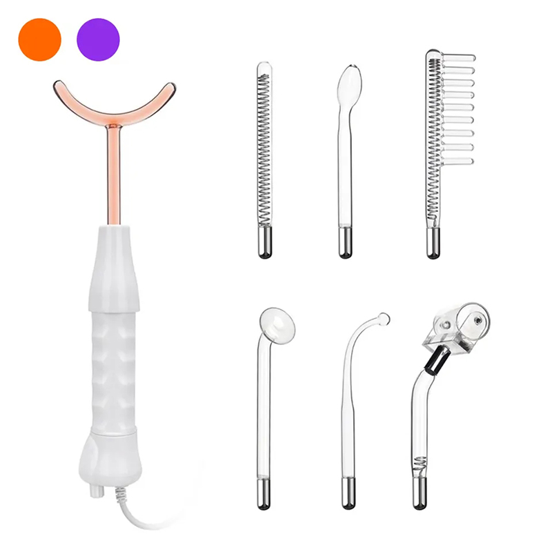 Portable Beauty Infrared Device High Frequency Facial Machine Skin Spot Acne Remover Skin Rejuvenation Electrotherapy 7 Electrodes Glass Tubes