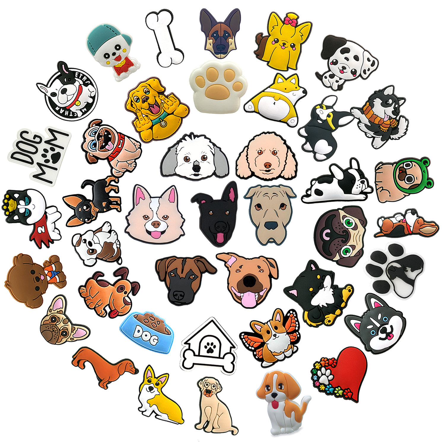 Shoe Parts Accessories 100pcslot PVC Charms Fit for Bracelets Butterfly Dogs Shoes Decorations Friends Gun Ornaments 230804