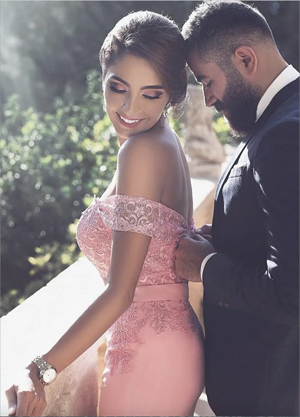 Elegant Fuchsia Off Shoulder Prom Evening Dresses 2023 Mermaid Appliqued Long Maid of Honor Gowns Custom Made 0509