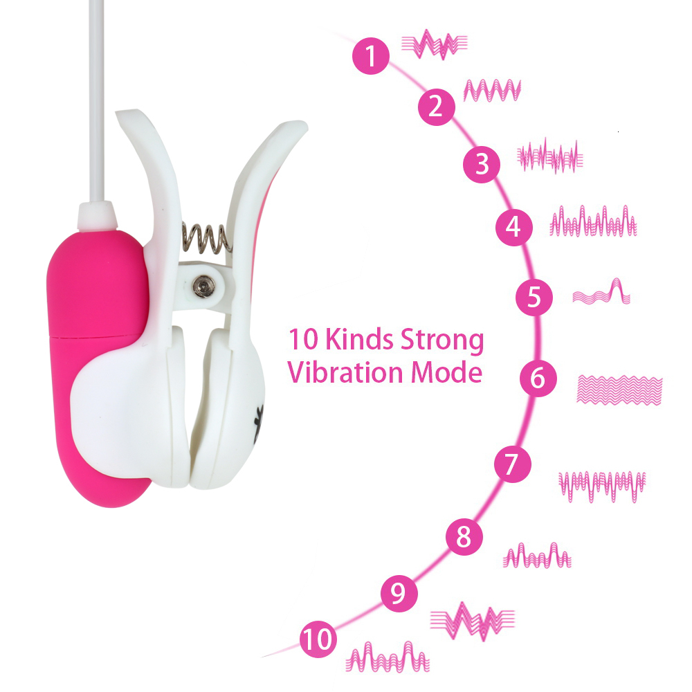 Adult Toys Nipple Clip Breast Massage Vibrator G spot Intimate Clamps 10 Speeds Sex for Women Clitoral Stimulation Shop 230804