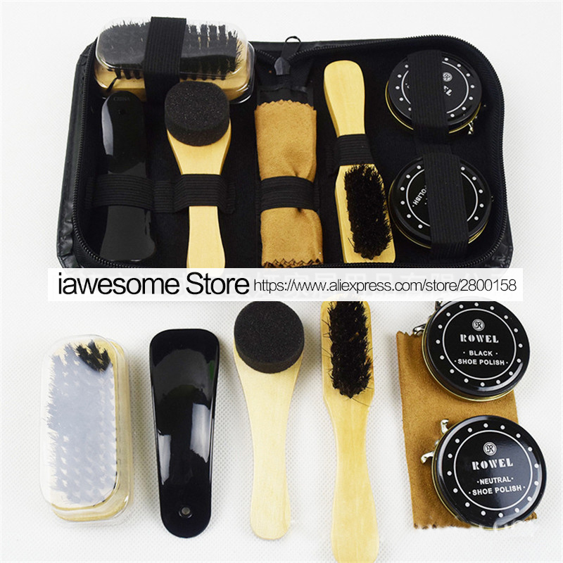 Shoe Kit for Boots & Sneakers Professional Cleaning Set with Polish Brush, Horn Shine Tool, Leather Care - 2024