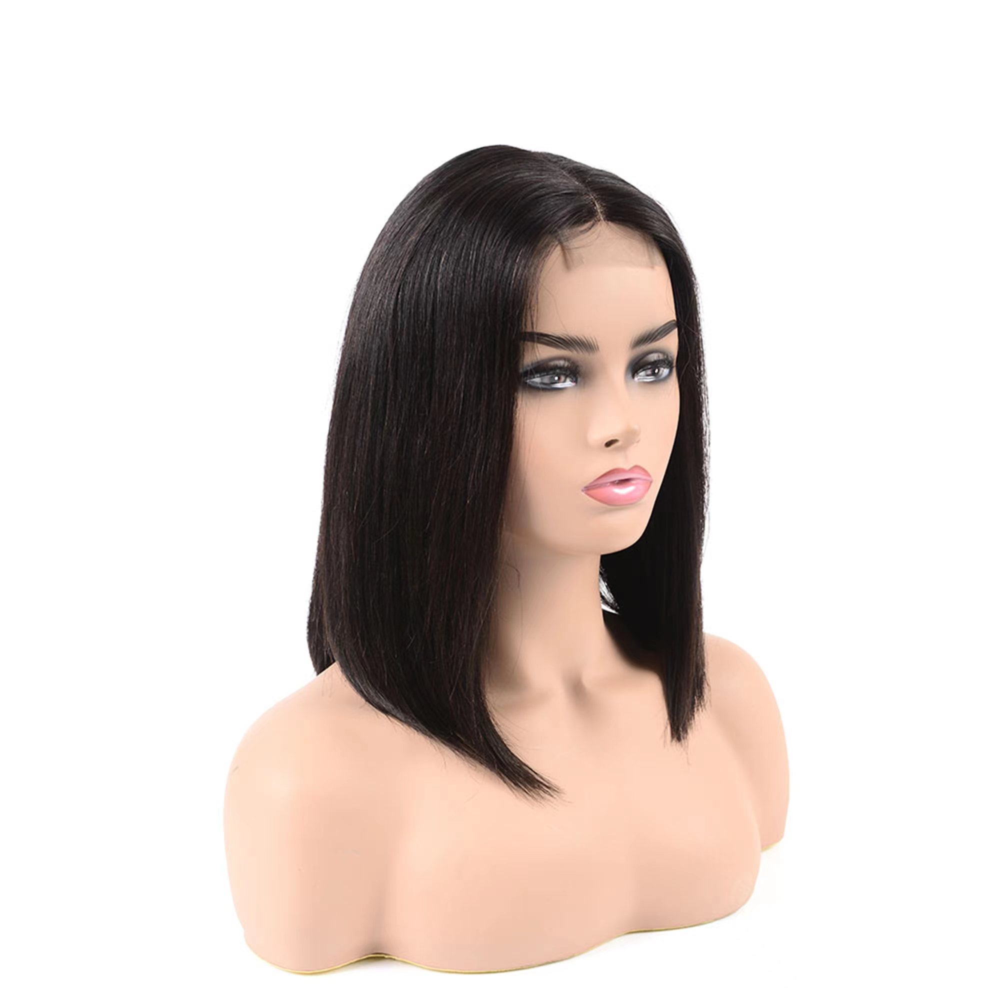 Brazilian 2X6 Lace Closure Bob Wig Silky Straight 10-16inch 100% Human Hair Products Natural Color