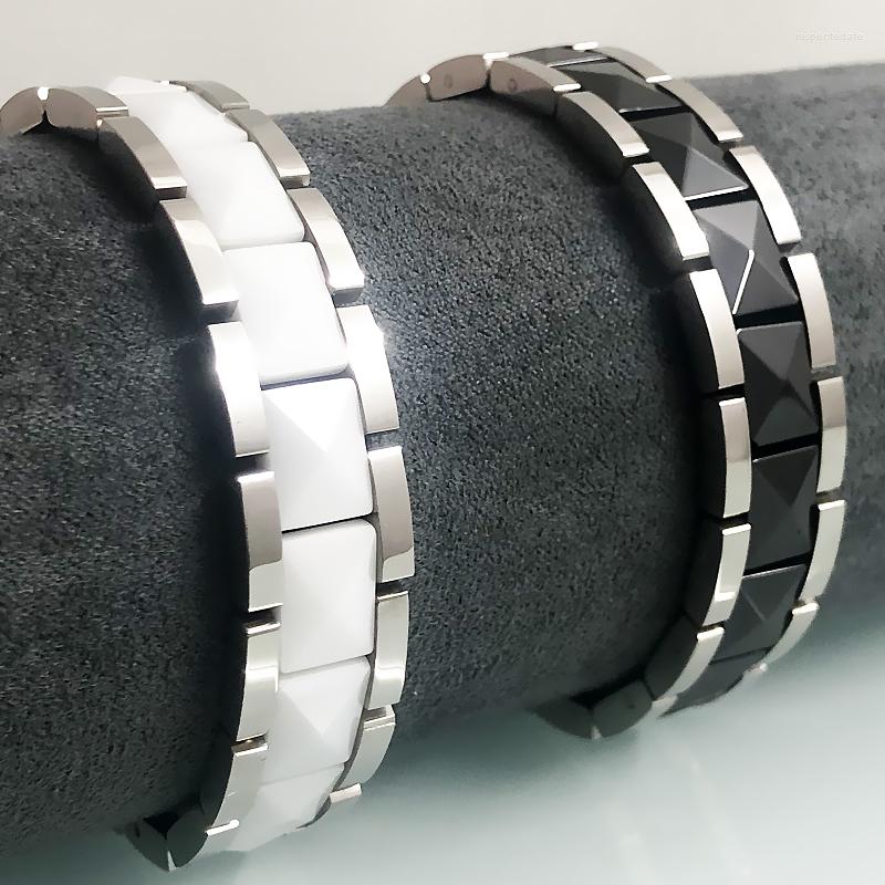 Link Bracelets White/Black Ceramic Bracelet For Men Health Care Therapeutic Magnetic Women Homme Armband Kpop Male Jewellery Gift