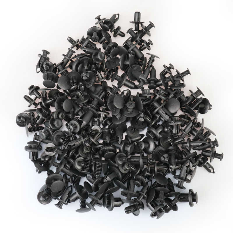 New 190Pcs 6 Size Universal Auto Fastener Push Pin Rivet Trim Clips Vehicle Car Door Panel Fender Liner for Honda Civic Ford Focus