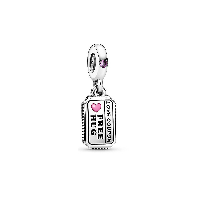 925 Sterling Silver Charm Rose Gold Valentine's Day Bright Hand -Painted Love Hanging Beaded DIY Ms. Jewelry Accessories Free Delivery