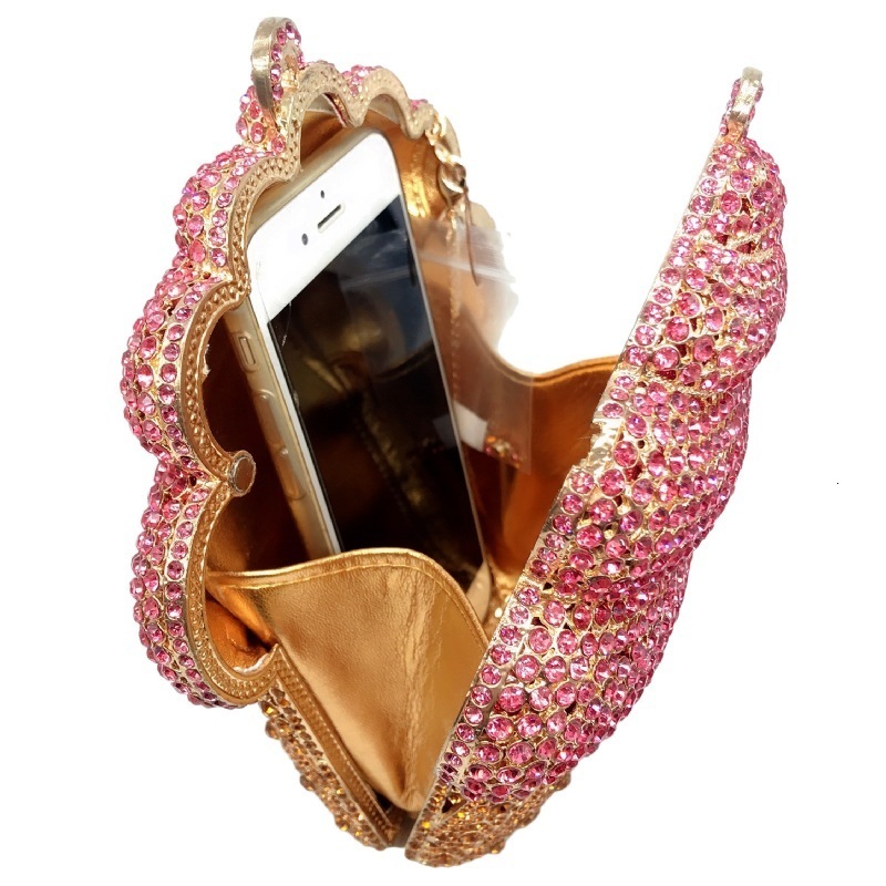 Evening Bags HIGHREAL Arrival Ice Cream Crystal Purse For Woman Clutch Cupcake Summer Holiday Bag Metal Chain Handbag 230804