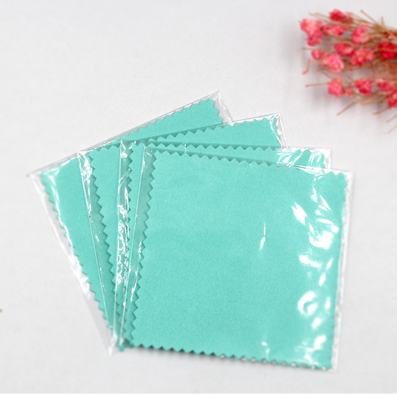 200pcs 8*8cm Silver Jewelry Tool Polishing Cleaning Wiping Cloth Opp Bags Individual Packing Microfiber Suede Fabric