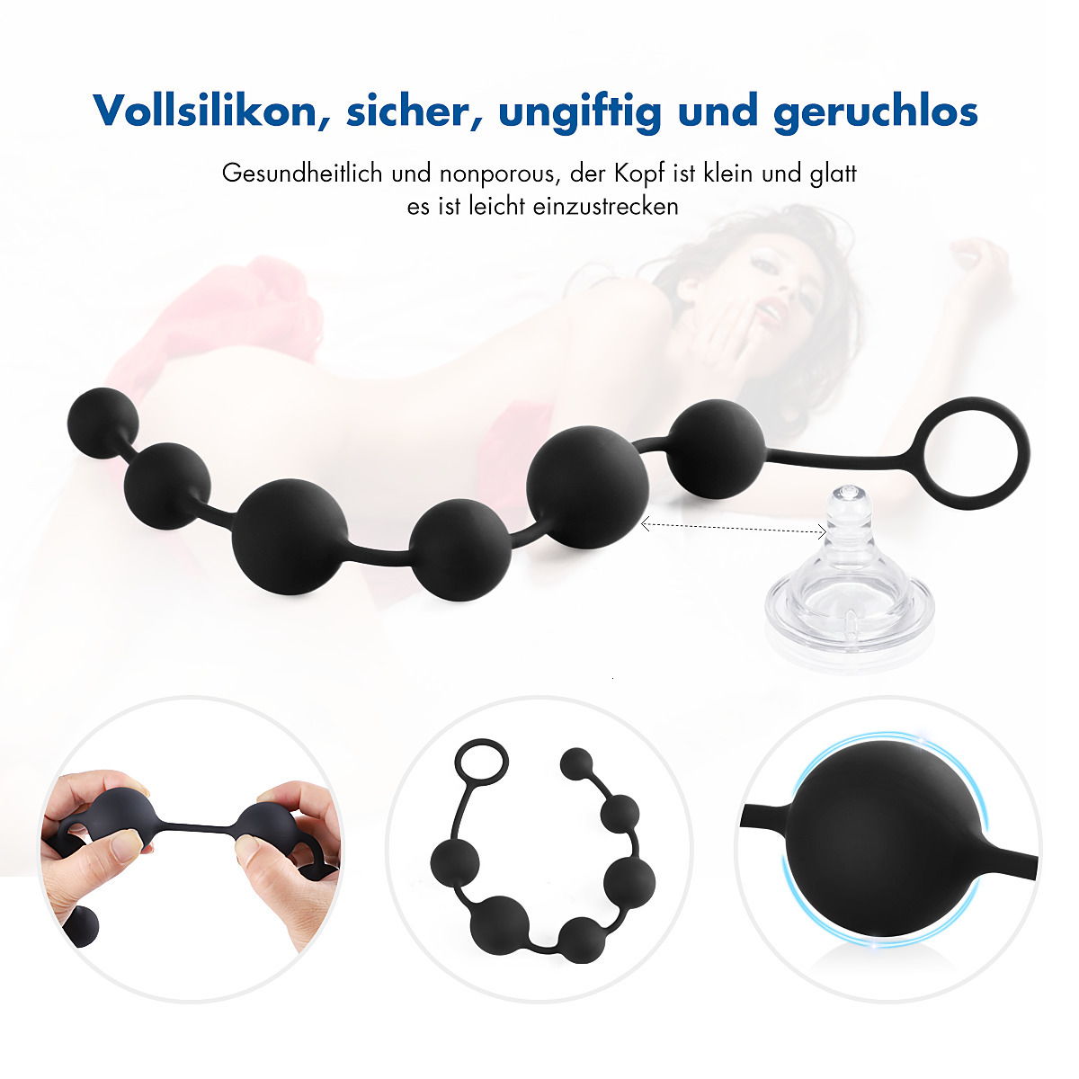 Anal Toys Bead Silicone Butt Vaginal Plug Ring for Men Women Chain with 6 Balls Adults Erotic Sex Prostate Massage 230804