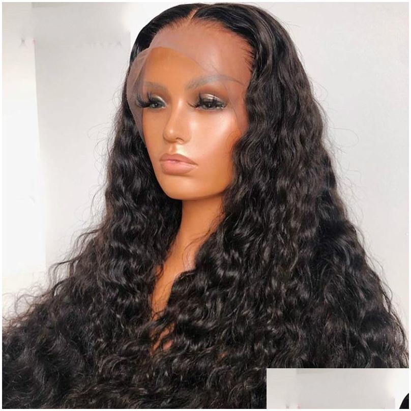 Lace Wigs Loose Curl 250 Density 13X6 Front Human Hair 360 Frontal Wig Brazilian Remy Water Wave 30 Inch Fl You May Drop Delivery Prod Dhnlq