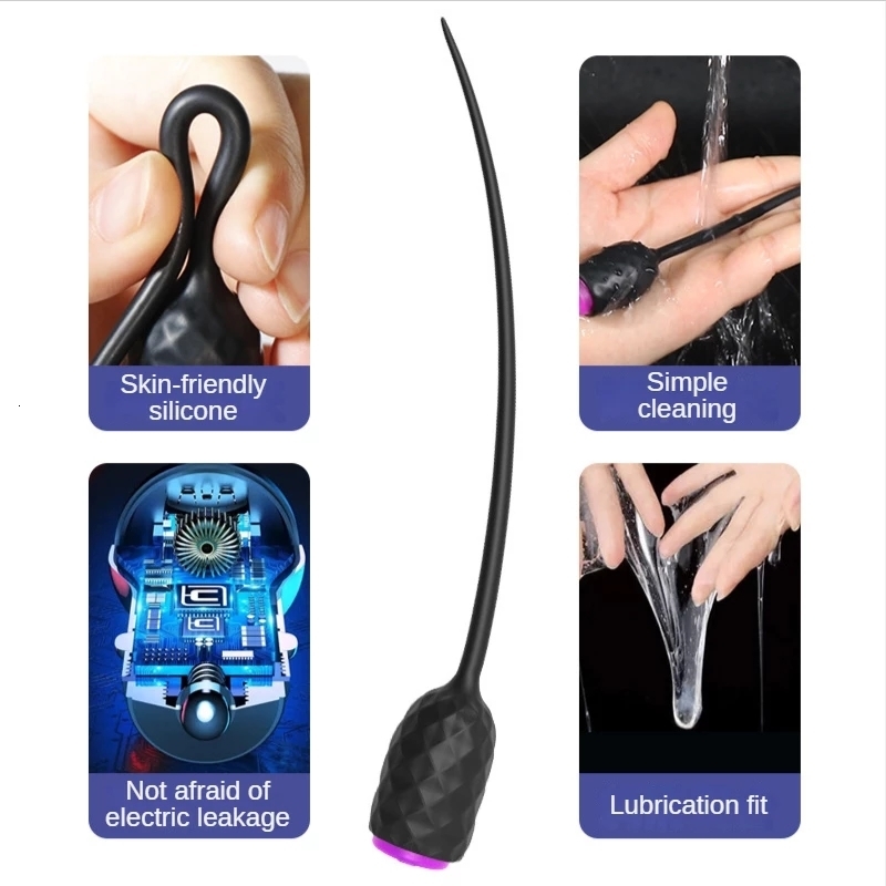 Adult Toys 10 Speed Urethral Vibrator Catheter Penis Plug Sex for Men Vibrating Insertion Love 230804