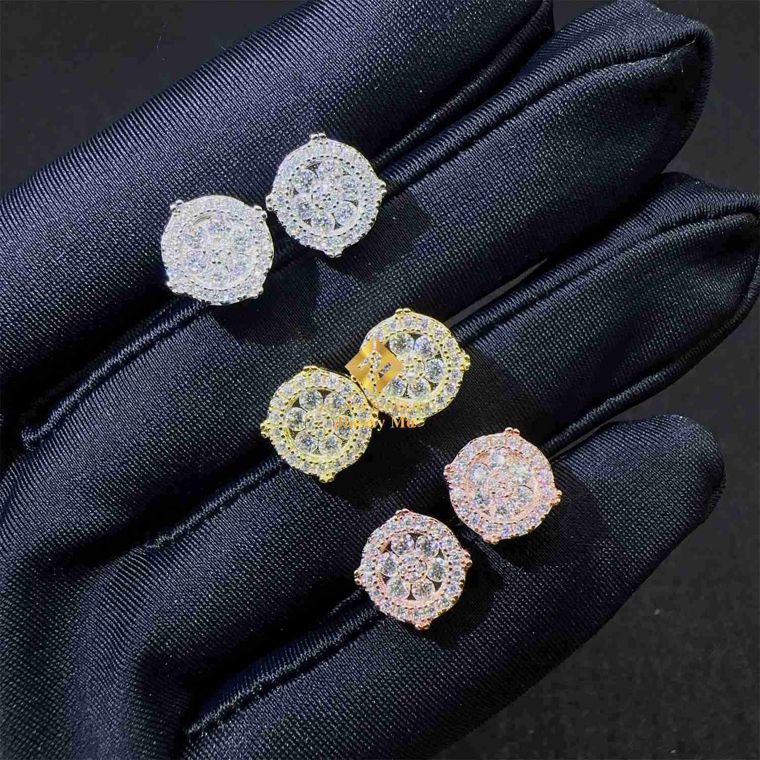 Best Selg Popular Hip Hop Earring Wholesale Price Sier Iced Out Jewelry Vvs Moissanite Dia Men Stud Earrings