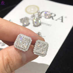 Custom Fashion Finey Jewelry Sterg Sier Earrings Ice Out Vvs Moissanite Dia Earring for Woman
