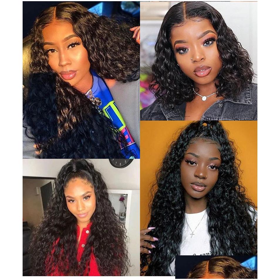 Lace Wigs Loose Curl 250 Density 13X6 Front Human Hair 360 Frontal Wig Brazilian Remy Water Wave 30 Inch Fl You May Drop Delivery Prod Dhnlq