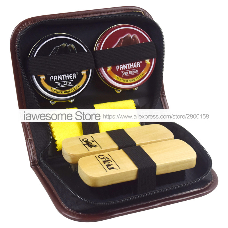 Shoe Kit for Boots & Sneakers Professional Cleaning Set with Polish Brush, Horn Shine Tool, Leather Care - 2024