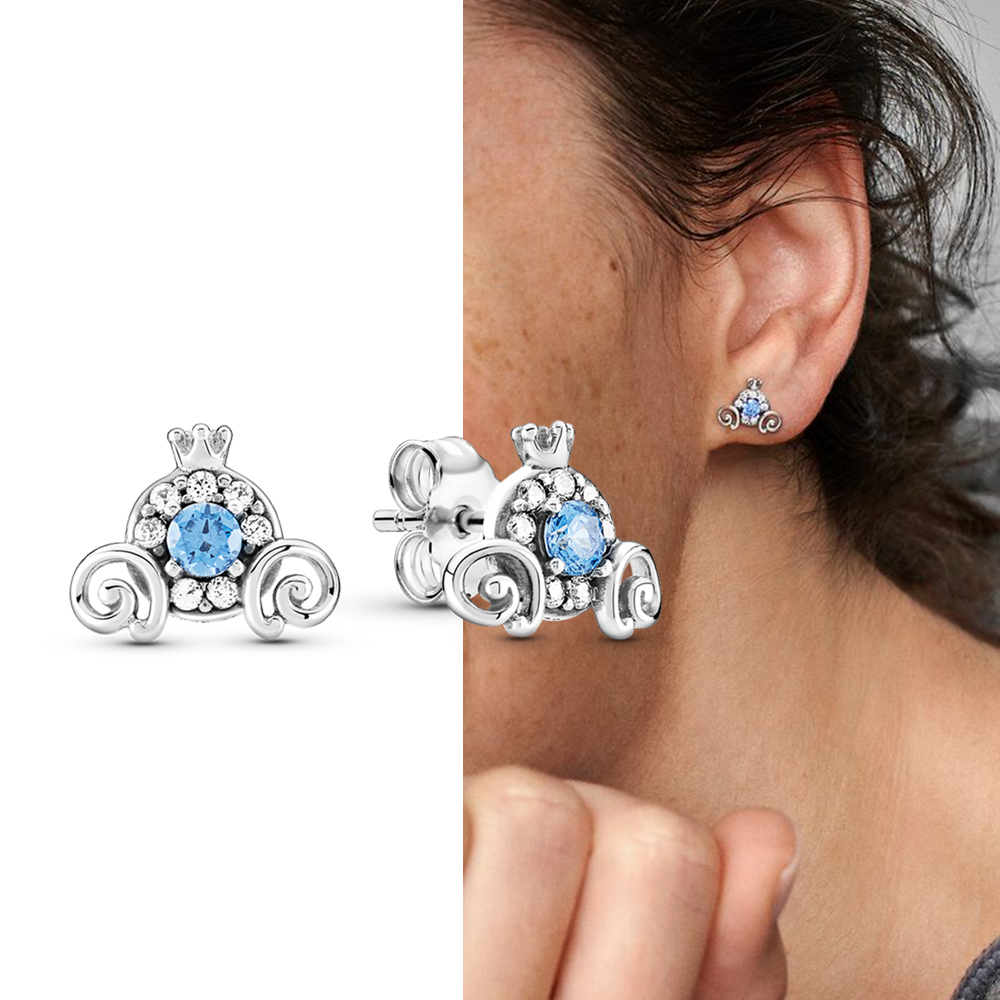 925 Sterling Silver Earrings Unlimited Stone Charm Heart Earrings DIY Suitable For Primitive Fashion Jewelry Accessories Gift Free Delivery